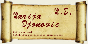 Marija Đonović vizit kartica